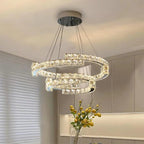 Lustre de Cristal con Colgante en Anillo y Luz LED de Espectro Completo con Protección Ocular