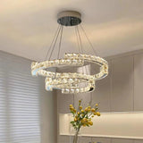 Lustre de Cristal con Colgante en Anillo y Luz LED de Espectro Completo con Protección Ocular