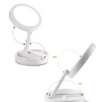 Espejo de Mesa con Luz LED Portátil Aumento hasta 10X