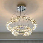 Lustre de Cristal con Colgante en Anillo y Luz LED de Espectro Completo con Protección Ocular