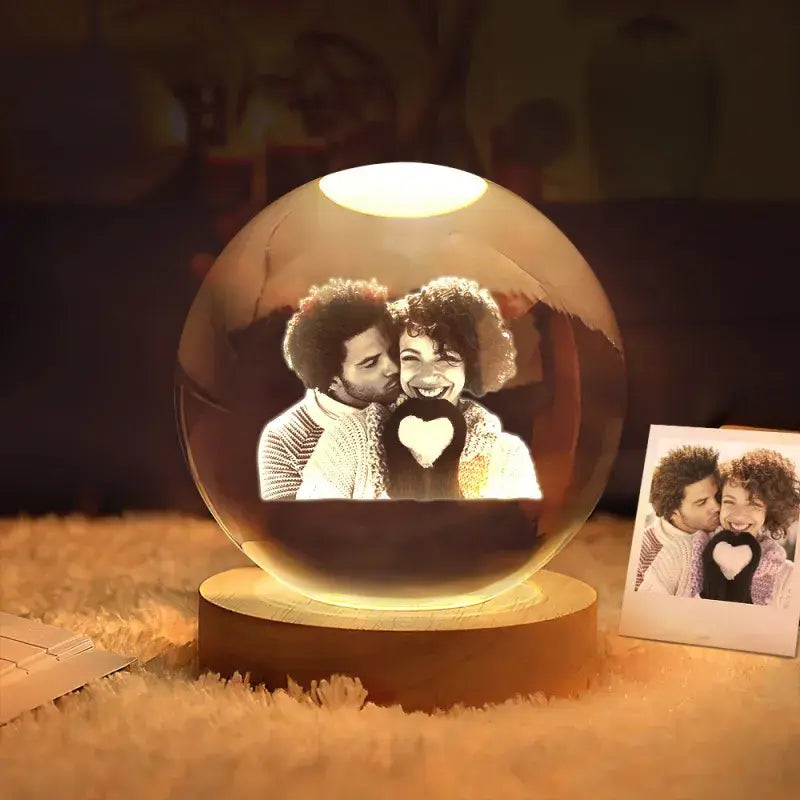 Lámpara Bola de Cristal con Foto Personalizada