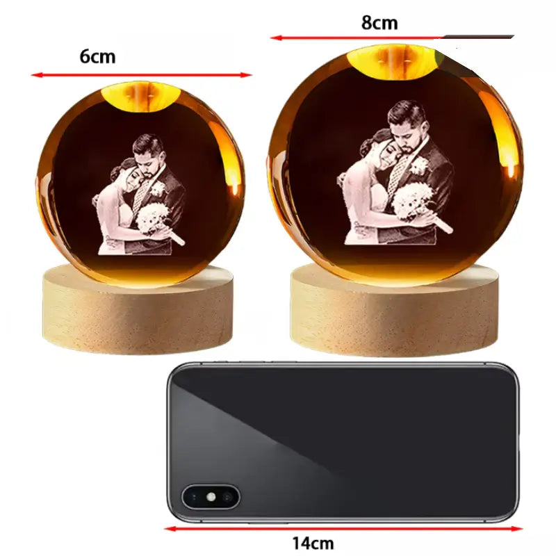 Lámpara Bola de Cristal con Foto Personalizada