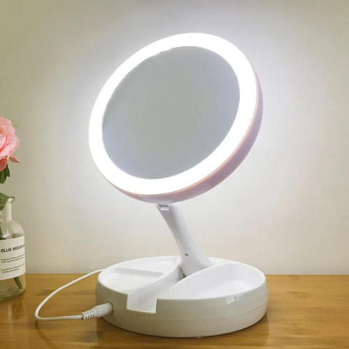 Espejo de Mesa con Luz LED Portátil Aumento hasta 10X