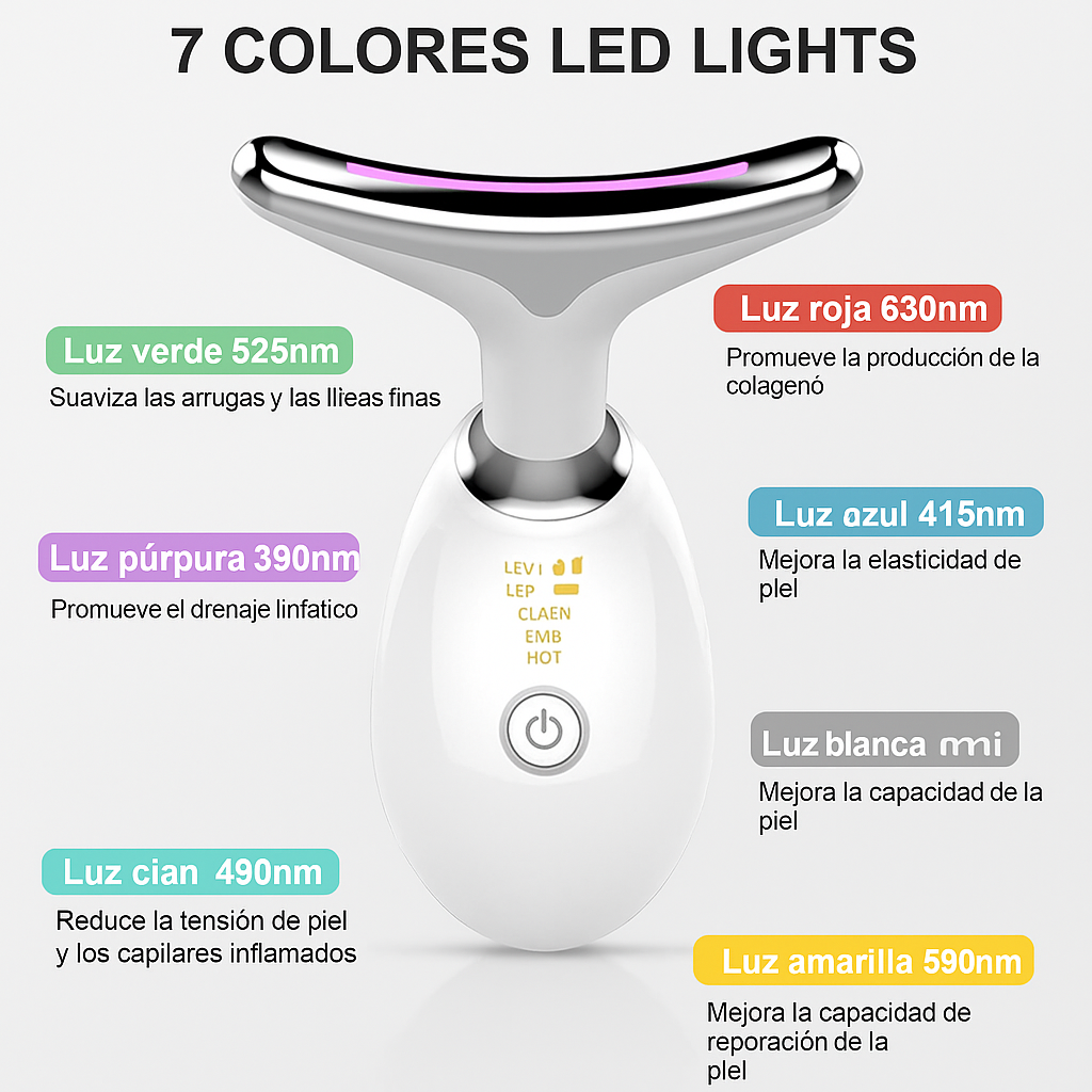 Masajeador Modelador con Fototerapia Antiarrugas con 7 Luces