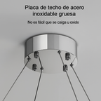 Lustre de Cristal con Colgante en Anillo y Luz LED de Espectro Completo con Protección Ocular