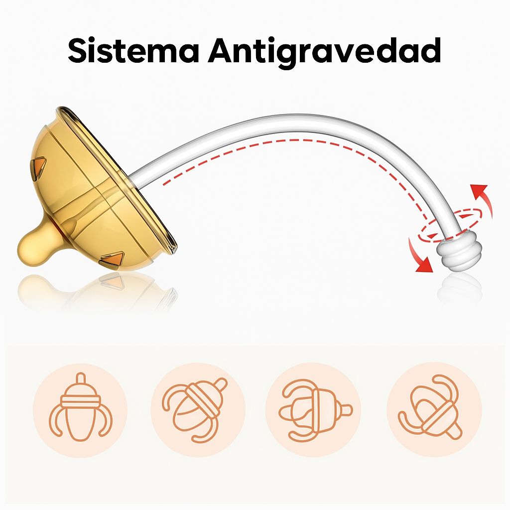 Biberón de silicona antiasfixia y anticólicos