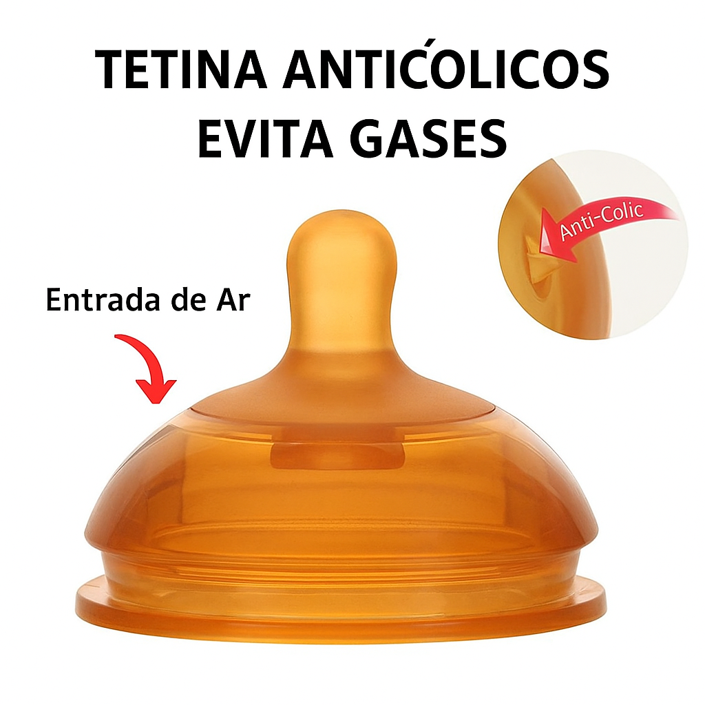 Biberón de silicona antiasfixia y anticólicos