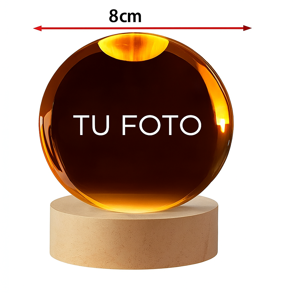 Lámpara Bola de Cristal con Foto Personalizada