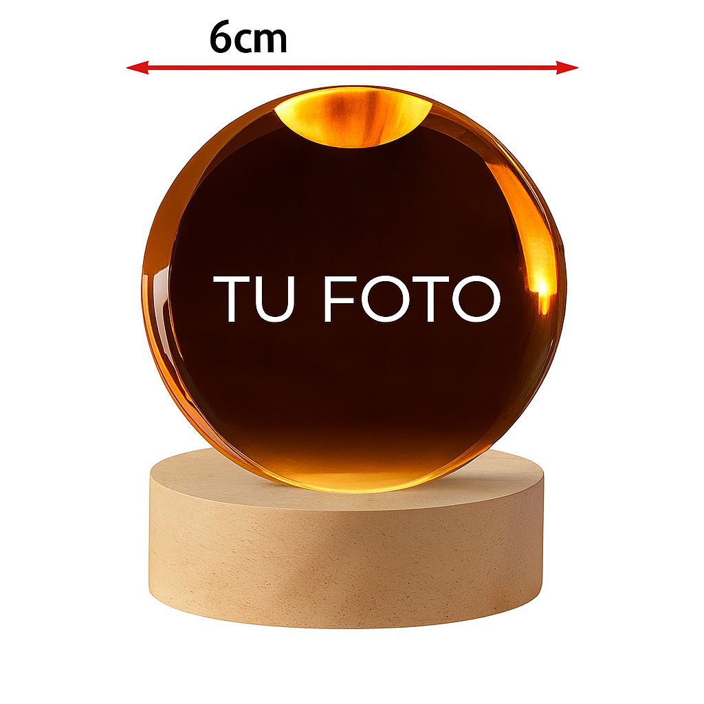 Lámpara Bola de Cristal con Foto Personalizada
