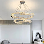 Lustre de Cristal con Colgante en Anillo y Luz LED de Espectro Completo con Protección Ocular