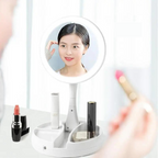Espejo de Mesa con Luz LED Portátil Aumento hasta 10X