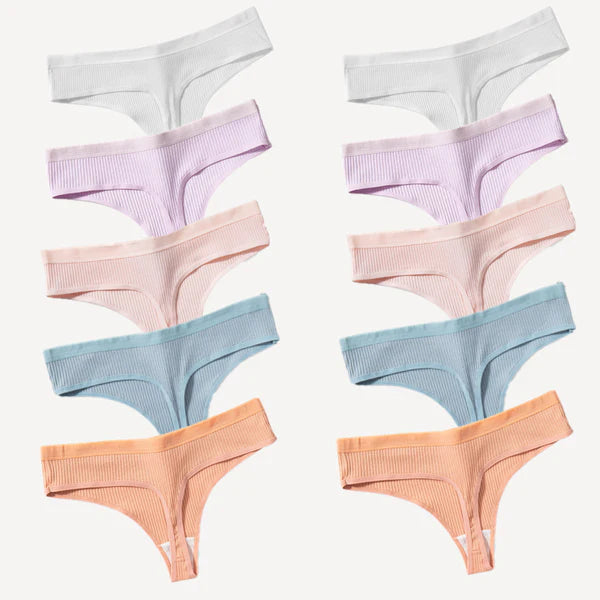 Bragas Tanga de Algodón Sin Costuras – Compra 5 y Lleva 10
