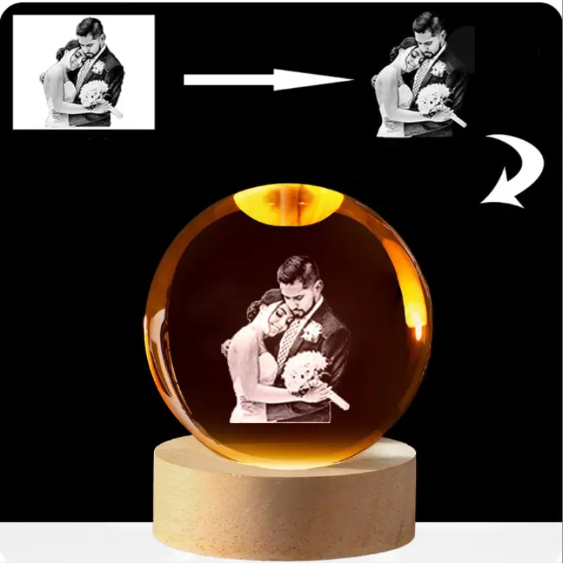 Lámpara Bola de Cristal con Foto Personalizada